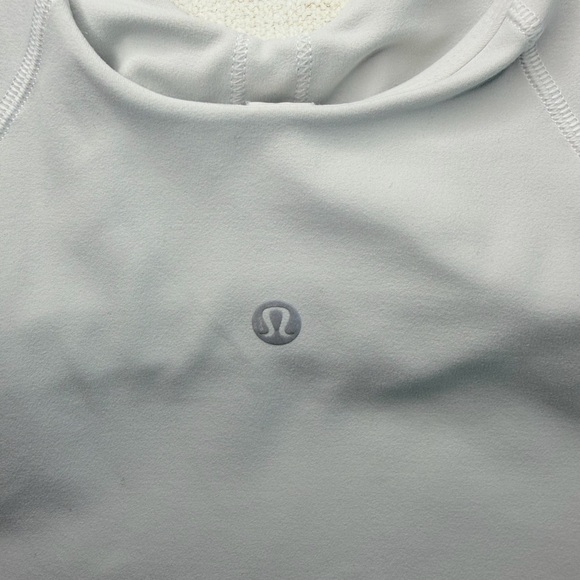 Lululemon Align Tank Bra White Longline Scoop Neck Size 6 Built-In Bra - Picture 5 of 8